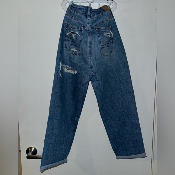 American Eagle sz 8 straight leg no stretch plaid peek-a-boo’s - Picture 4 of 6